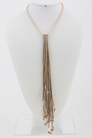 Choker Necklace with Tassel Fringe Drop 5LAE10